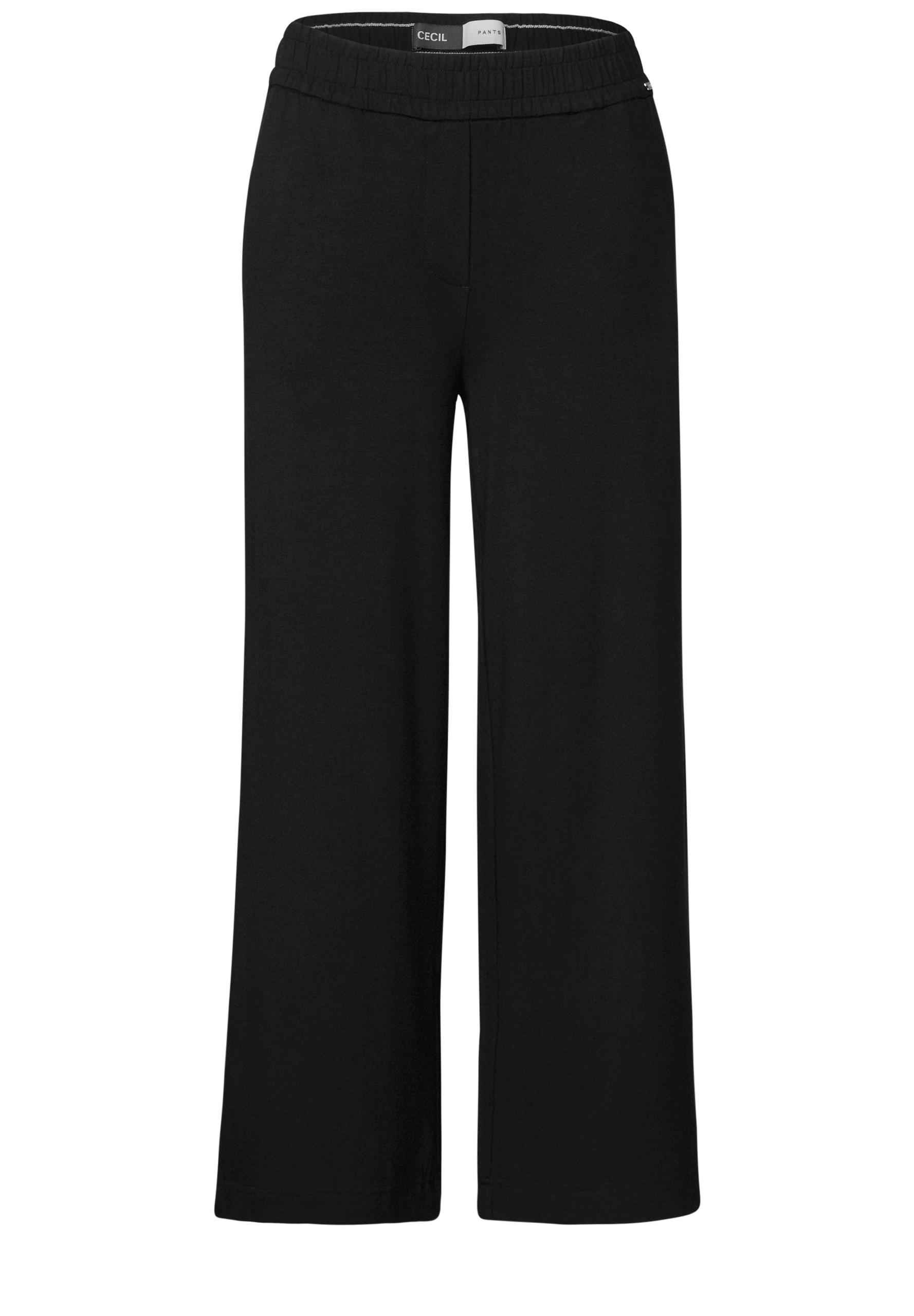Wide Leg Jersey-Hose L/7/8 Hosen - Black