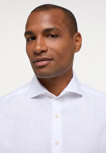 Linen Shirt Twill Langarm 46/Langarm - 65cm MODERN FIT - Weiß