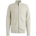 Zip jacket cotton structure knit Weiß L