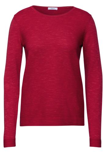 Strukturpullover L - Heather Granita Red Melange