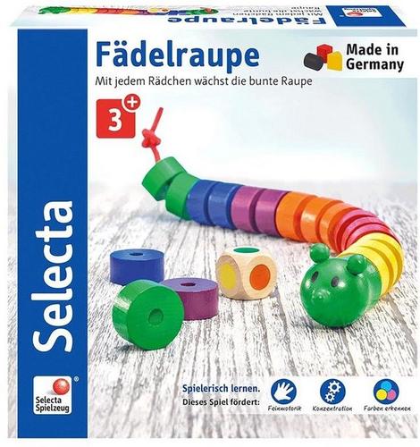 Selecta Spiel, »Fädelraupe«, aus Holz, Made in Germany
