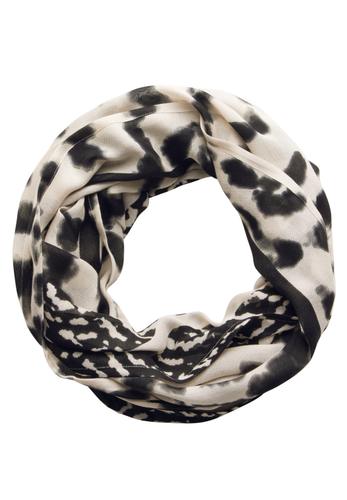 Gemusterter Loop Schal One size - Black