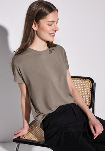 Shirt in Unifarbe Braun 42