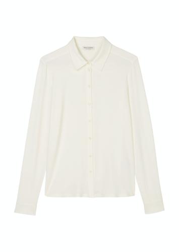 Jersey-Bluse regular Weiß L