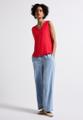 Jersey-Top mit Häkeldetails Rot 36
