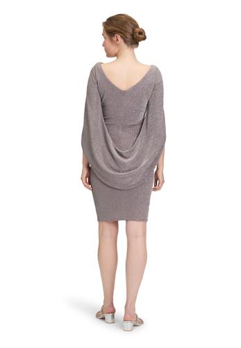 Cocktailkleid 42 Figurnah - Taupe/silver