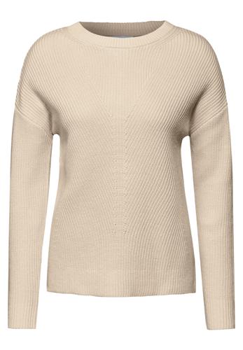 Strukturpullover L - Pearl Beige
