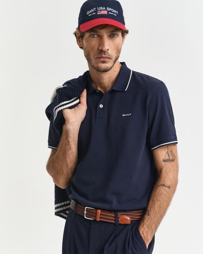 Tipped Piqué Poloshirt L - Evening Blue