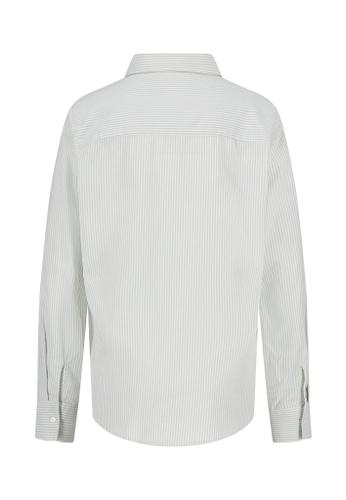 BLOUSE CL OXFORD STRIPE 42 Casual Fit - Sage Green