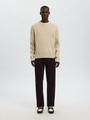 SLHTOM LS KNIT STRUCTURE CREW NECK XL Normal geschnitten - Oatmeal