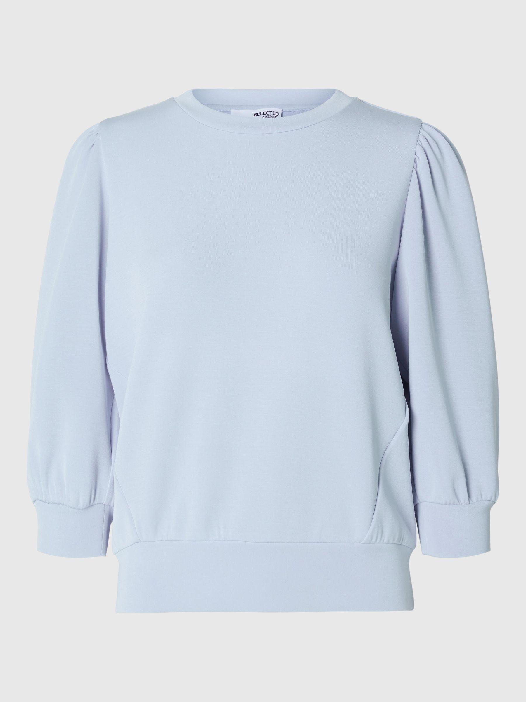 SLFTENNY 3/4 SWEAT TOP NOOS L Locker geschnitten - Cashmere Blue