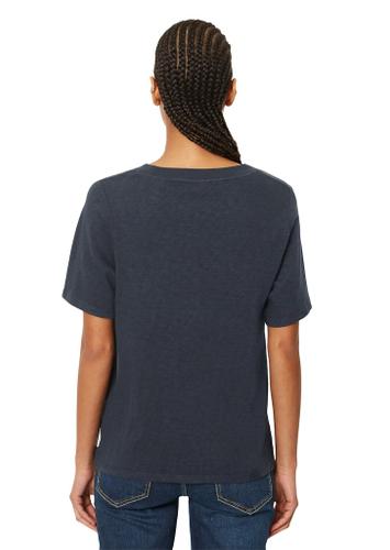 Slub-Jersey-T-Shirt loose L - Navy Teal