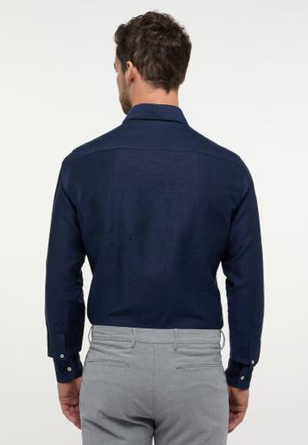 Linen Shirt Twill Langarm 38/Langarm - 67cm SLIM FIT - Midnight