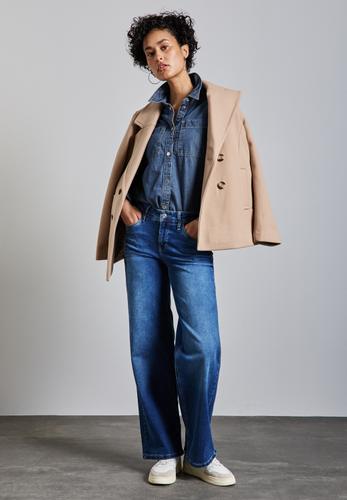 Kurzes Jeanshemd 36 - Medium Blue Clean