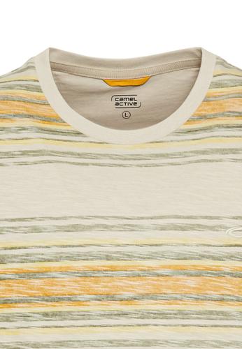 T-Shirt mit Streifenmuster aus Baumwolle Gelb L