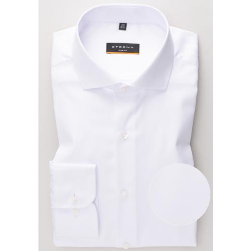 Cover Shirt Twill Langarm 43/Langarm - 67cm SLIM FIT - Weiß