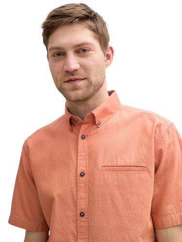 Regular Fit Kurzarmhemd aus Baumwolle XXL Regular Fit - Brick Orange Multicolor Dot