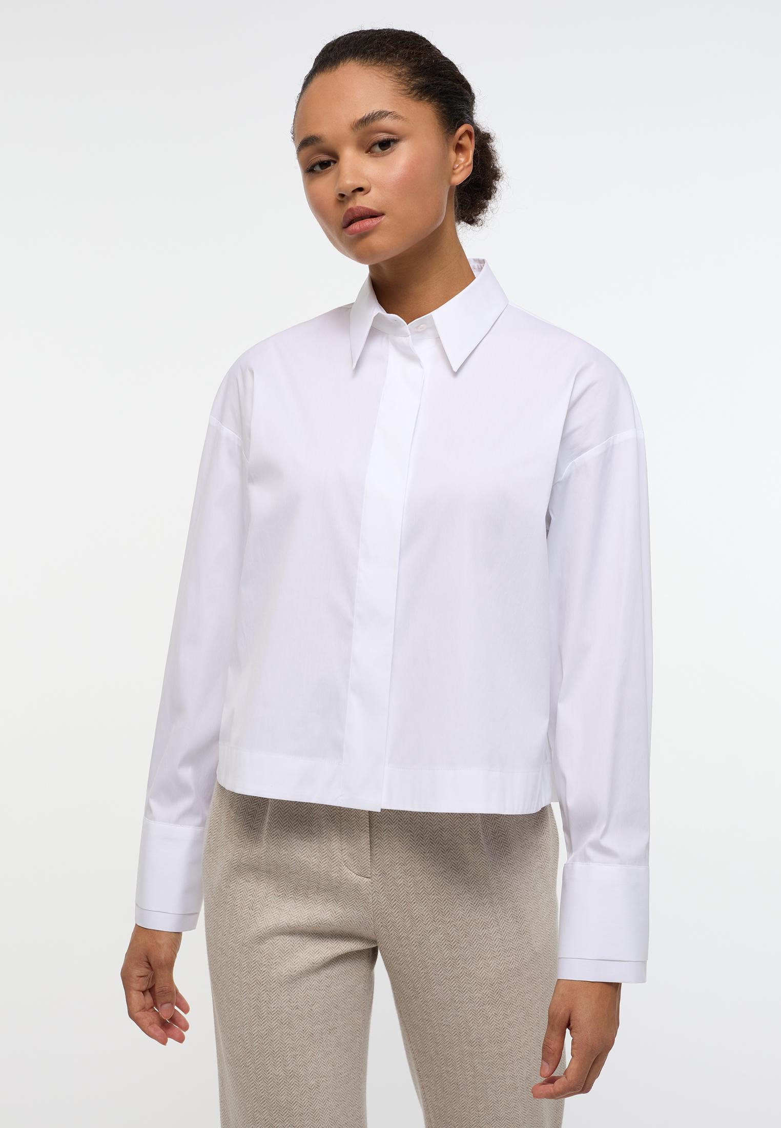 Signature Shirt Bluse Popeline Langarm 38/Langarm OVERSIZE FIT - Weiß
