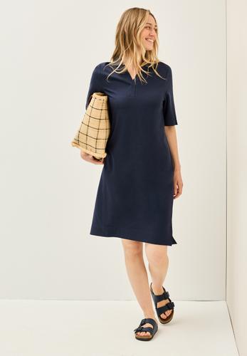 Piqué Polo-Kleid L - Urban Navy Blue