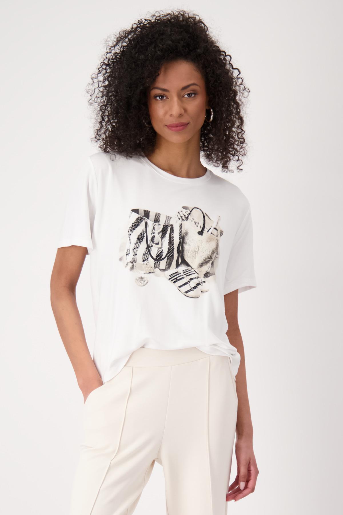 T-Shirt mit Taschenprint 36 - Cream