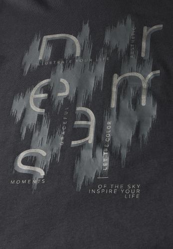 T-Shirt mit Folienprint L - Volcanic Grey