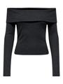 ONLPIPER L/S OFF SHOULDER TOP JRS L Normal geschnitten - Dark Grey Melange