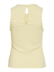VIBABIA FLOWER O-NECK S/L TOP/1 S Enger Schnitt - Pastel Yellow