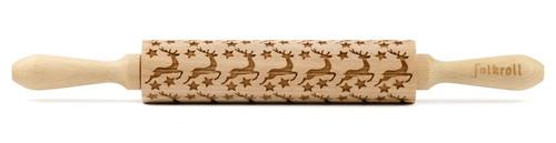 Folkroll Teigrolle medium 37cm - Rentier Sterne
