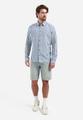 Shirt Vertical Big Stripe With Linen L Regular Fit - Indigo Blue