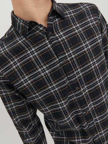 JJPLAIN FALL CHECK SHIRT LS XL Slim Fit - Black