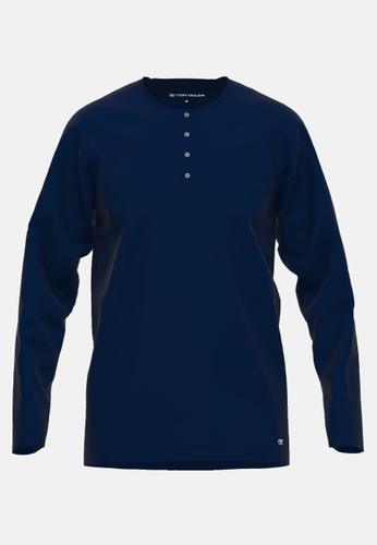 TOM TAILOR Herren T-Shirt uni 1er Pack 48 - Blau-dunkel-uni
