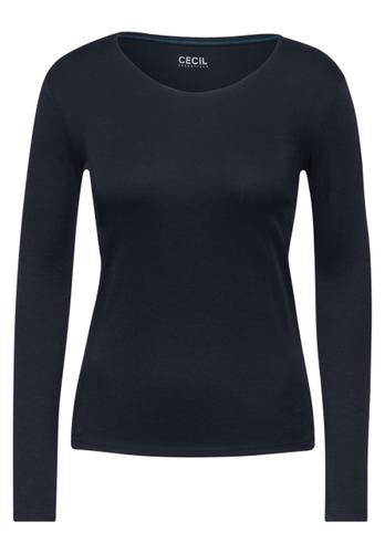 Shirt mit Rundhals - Blau / L