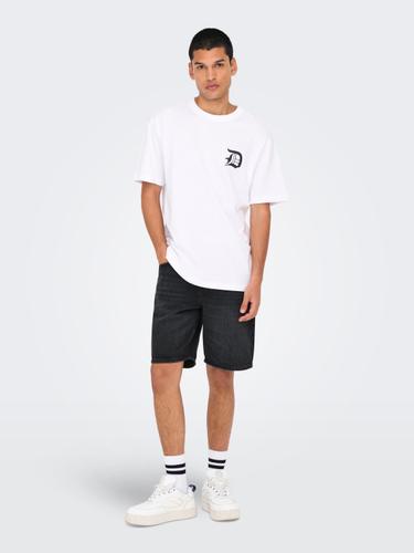 ONSEDGE BLACK 2047 TAI DNM SHORTS NOOS L Gerade geschnitten - Black Denim