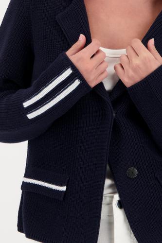 Strickblazer mit Streifendetails 36 - Marine