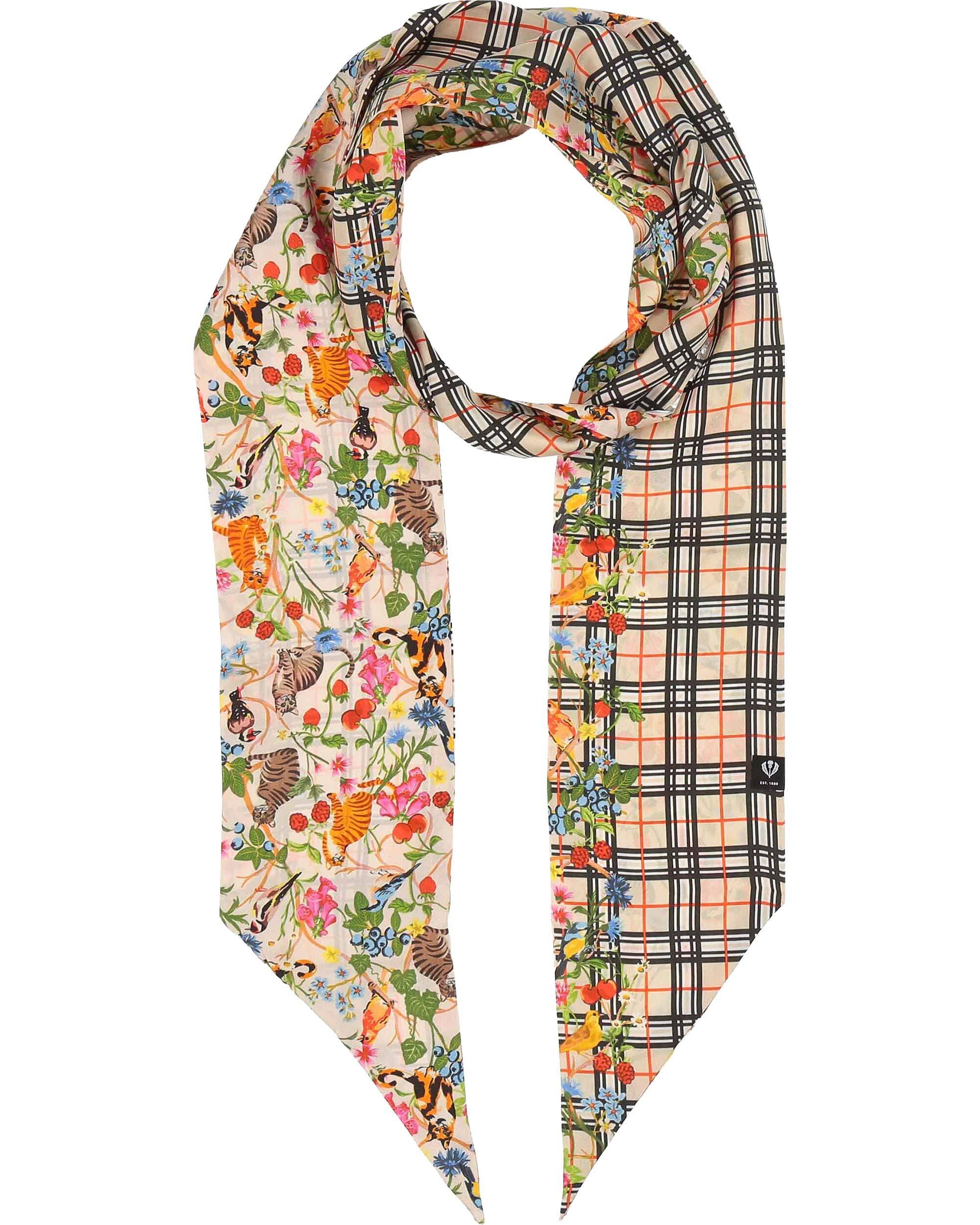 Schal Twilly aus Seide mit FRAAS Plaid Karo und Tier-Print OS - Butter Cream