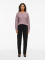 VILASSIA O-NECK L/S CABEL KNIT TOP -NOOS L Normal geschnitten - Toadstool