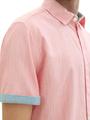 Chambray Kurzarmhemd XXL Regular Fit - Coral White Structure