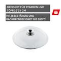 Glasdeckel 24 cm mit Metallknauf