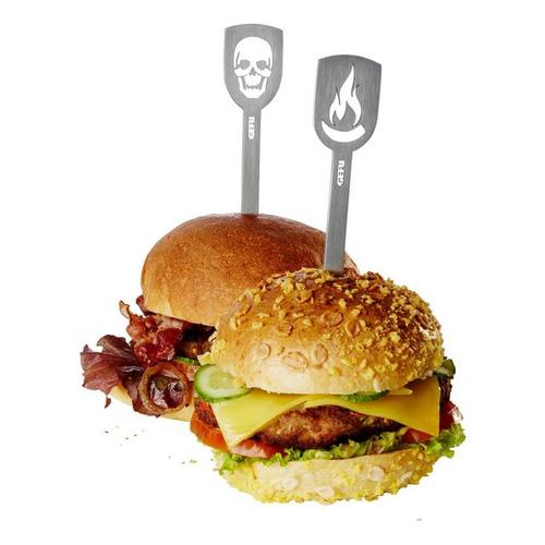 GEFU Hamburger-Spieße »TORRO Totenkopf und Flammen Motiv«