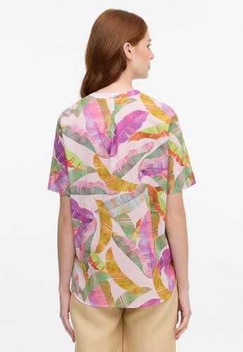 Bluse Leinwandgewebe Kurzarm 36/Kurzarm LOOSE FIT - Rosa