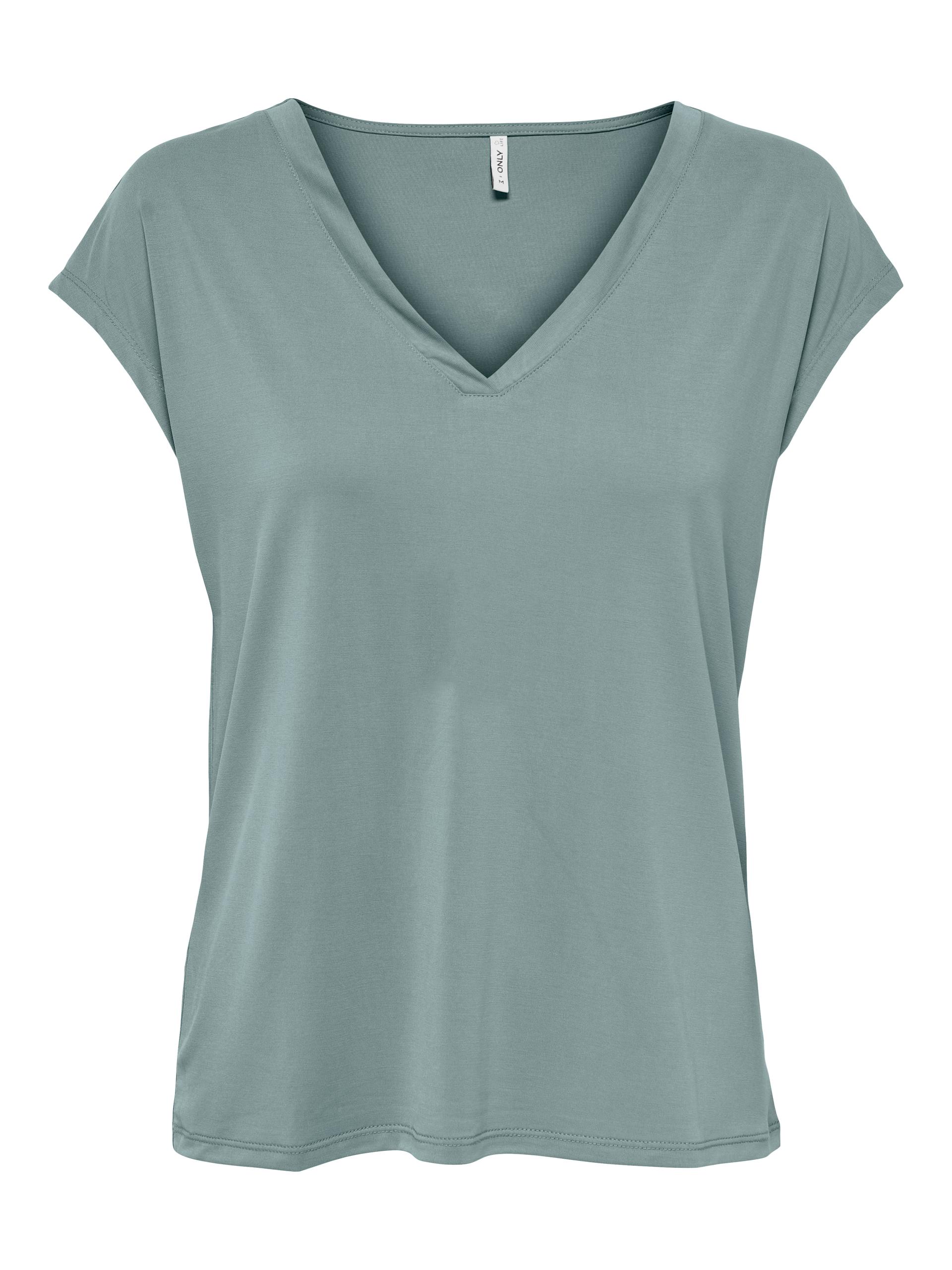 ONLFREE LIFE S/S MOD.V-NECK TOP JRS NOOS S Normal geschnitten - Abyss