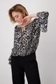 Bluse mit Leomuster 36 - Schwarz Gemustert