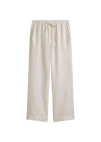 Leinen-Joggpants straight 44 Straight - Silky Stone