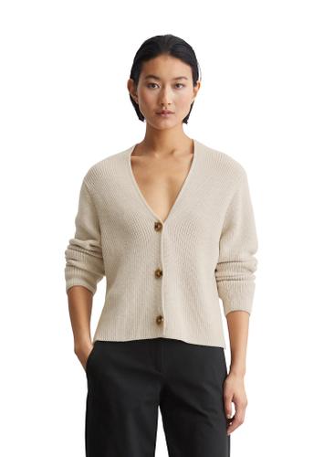 V-Neck-Cardigan relaxed Weiß XS