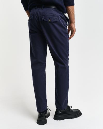 Regular Fit Canvas Chinohose mit schmal zulaufendem Bein Blau 32/32