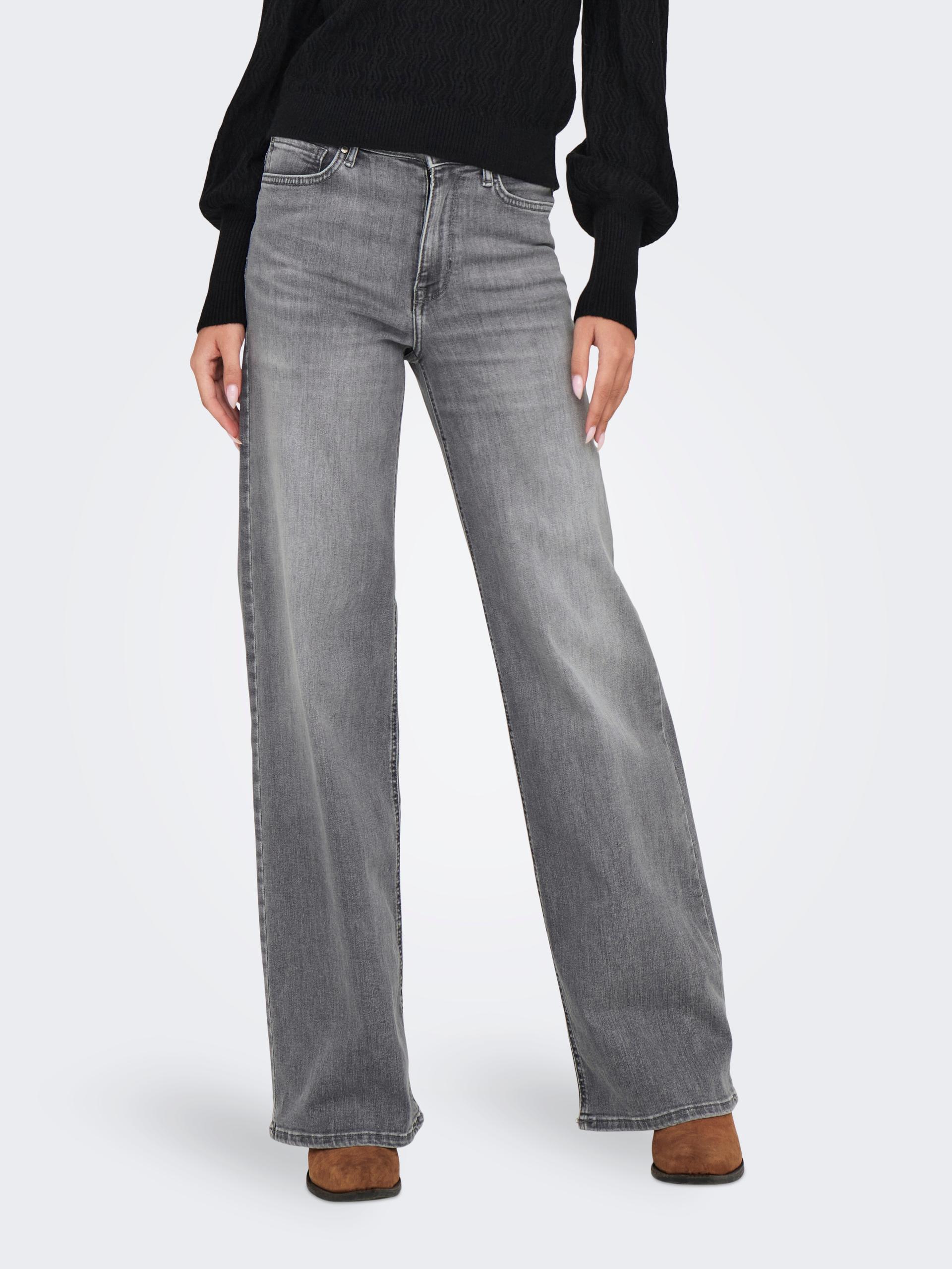 ONLMADISON BLUSH HW WID DNM REA0938 NOOS S/32 Weiter Beinschnitt - Light Grey Denim