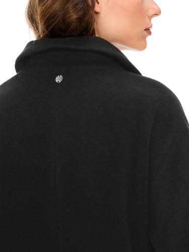 Flauschiger Mantel mit Kimono-Ärmel Schwarz 42