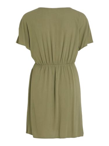 VIMOASHLY BUTTON S/S DRESS 40 Locker geschnitten - Oil Green