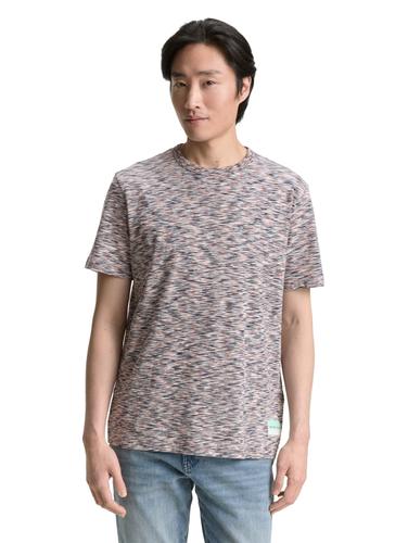 T-Shirt in Melange-Optik XXL Regular Fit - White Multicolor Spacedye
