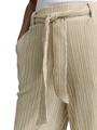 High Waist Culotte Hose mit Bindegürtel M Culotte Fit - Vertical Green White Stripe